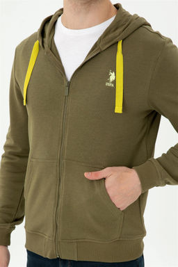 Мужской вязаный кардиган цвета хаки - U.s. polo assn фото 13