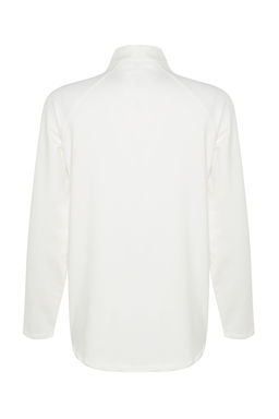 Kaymak Beyaz? Pamuklu Fermuar Detayl? Dik Yaka Orme Spor Sweatshirt TWOAW22SW0187 - Trendyolmilla фото 8