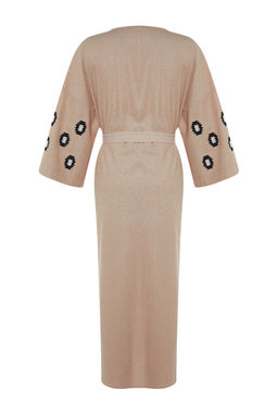 Bej Kusakl? Dokuma Nak?sl? Maxi Plaj Kimono&Kaftan TBESS21KM0175 - Trendyolmilla фото 9