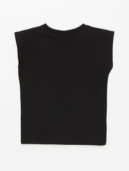 Bisiklet Yaka Bask?l? K?z ?ocuk Atlet