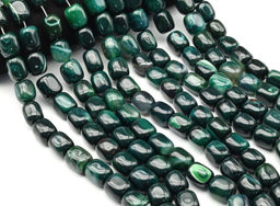 Бусины из агата тонированного прямоугольник 15*18мм цв.изумрудный, 38см, 19 бусин Радуга камня