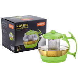Чайник заварочный Decotto-1100 с пластик ручкой, фильтр из нерж ст, 1,1 л, Mallony арт.910113