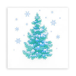 Цена за 3 шт. Салфетки новогодние бумажные Лесная красавица, 1 слой, 24?24 см, 50 шт.