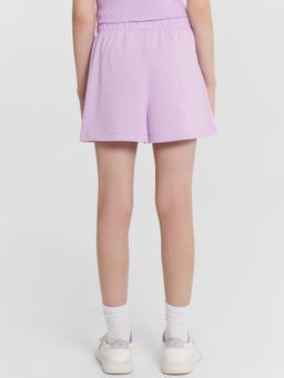 Шорты для девочек лиловые с надписью good vibes only - Mark formelle фото 4