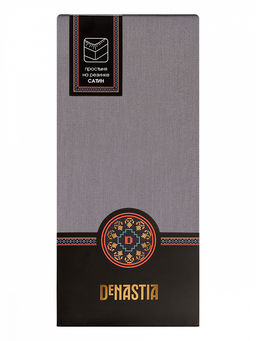 Проcтыня натяжная сатин 200x200+25 серый сатин - Denastia фото 4