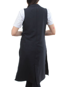 S2623 DK. BLUE Жилет женский классический удлиненный (95% полиэстер,5% спандекс)