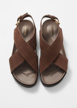 Sandalias de tiras de piel entrecruzadas - H&m фото 4