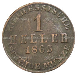1 геллер 1865 года Германские государства  Гессен-Кассель