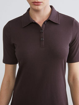 Polo Yaka A Kesim Modal Kar???ml? Elbise