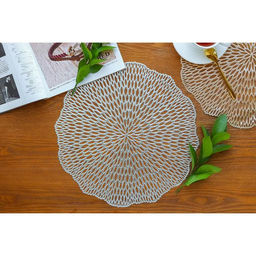 Набор салфеток сервировочных на стол Доляна Мэри, d=36 см, 4 шт, цвет серебряный  фото 9