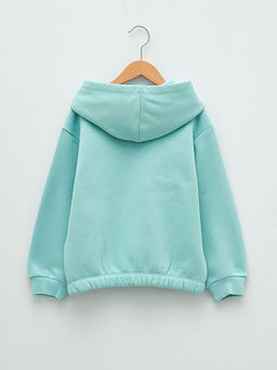 Kap??onlu Nak??l? Uzun Kollu K?z ?ocuk Sweatshirt - Waikiki фото 2