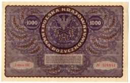 Банкнота 1000 марок 1919 года Польша
