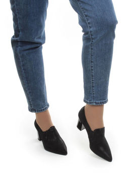 03-6247-T1 BLACK Полуботинки женские (велюр, натуральная кожа)