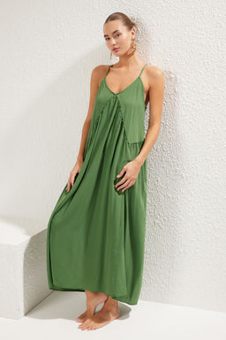 Ekru Dokuma Aksesuar Detayl? Maxi Plaj Elbise TBESS25EL00060 - Trendyolmilla фото 8