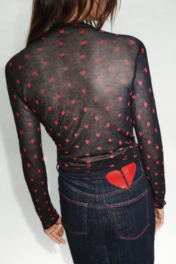 FINE KNIT TOP WITH HEARTS - Zara фото 11
