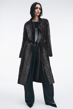 ZW COLLECTION LIMITED EDITION EMBROIDERED VELVET KIMONO - Zara фото 5