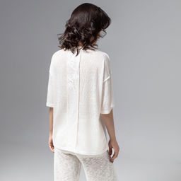 Футболка комбинированная с вышивкой, Буду тебе сниться (айвори) - Charutti фото 5