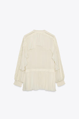 ZW COLLECTION LACE RUFFLE BLOUSE - Zara фото 17