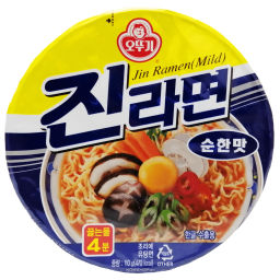 1 кор. Лапша б/п Джин Рамен среднеострая (Jin Ramen Mild) Ottogi, Корея, 110 г х 12 шт. Акция