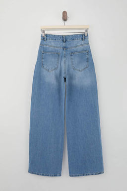 Mavi DOKUMLU Dugme Detayl? %100 Pamuk Yuksek Bel Wide Leg Jeans TWOSS26JE00081 - Trendyolmilla фото 3