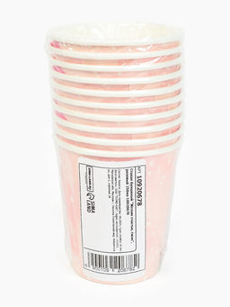 Цена за 10 шт. Стакан одноразовый бумажный «Желаю счастья, ёжик», розовый, 250 мл