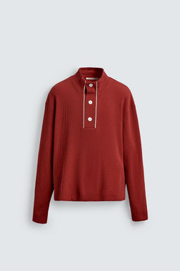 CONTRAST TEXTURED POLO SHIRT - Zara фото 6