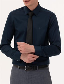 Lacivert Slim Fit Uzun Kollu Klasik G_mlek - Pierre cardin фото 6