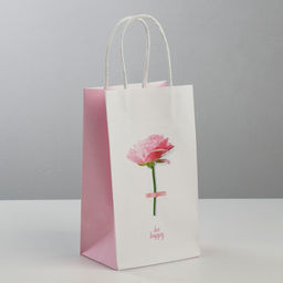Пакет подарочный крафт Be happy, 12 21 9 см