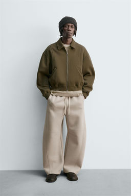 NEOPRENE-EFFECT BALLOON FIT TROUSERS