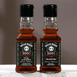 Подарочный набор косметики Крутой мужик, гель для душа и шампунь для волос во флаконах виски, 2?100 мл, Чистое счастье  фото 3