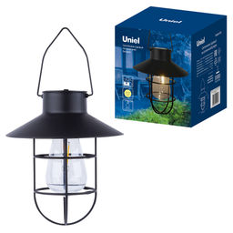 USL-S-280/PT200 VINTAGE LANTERN Садовый светильник на солнечной батарее Винтажный фонарь. Подвесной. 1 филаментная лампа. Теплый белый свет. 1*ААА Ni-Mh аккумулятор в/к. IP44. TM Uniel - Volpe фото 5