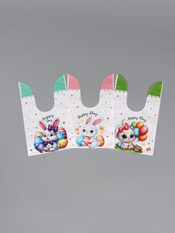 Цена за 50 шт. Пакет полиэтиленовый подарочный с ушками "Зайчата", 13 х 23±1 см