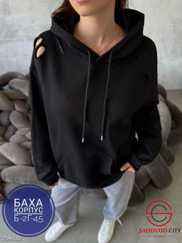 толстовка с капюшоном однотонная