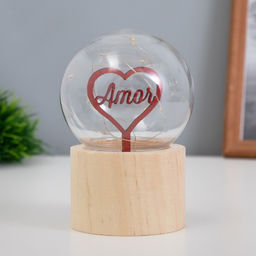 Фигурка светящаяся RISALUX Сердечко, LED-ночник, 3?AG10, шар-8 см, 6.5?6.5?11.5 см