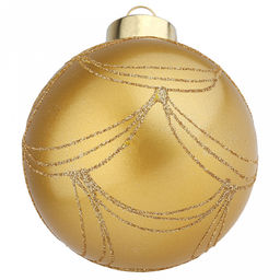 Елочная игрушка шар стеклянная д9,5см, золотой, ручная художественная роспись, подарочная упаковка (Россия) - Домашняя мода фото 3