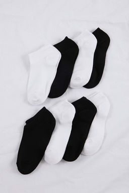 Siyah-Beyaz 8li Duz Jakar Orme Corap THMSS26CO00010