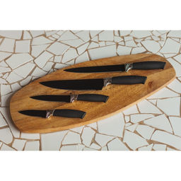 Набор кухонных принадлежностей Доляна «Супер-блек», 6 предметов: ножи 19 см, 23 см, 32 см, 32 см, керамическая овощечистка, 32×4 см, чёрный