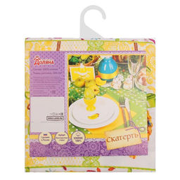 Скатерть Доляна Светлая Пасха, 220 144 см, 100 % хлопок, рогожка, 164 г/м  фото 10