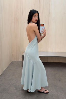 VESTIDO HALTER FLUIDO / Azul claro - Zara фото 7