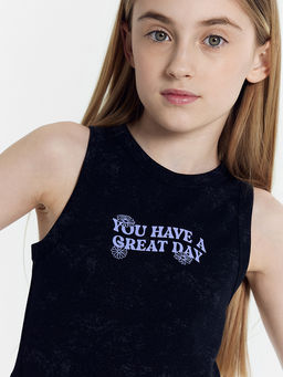 Топ для девочек черный с обработкой эйсид - Mark formelle фото 7