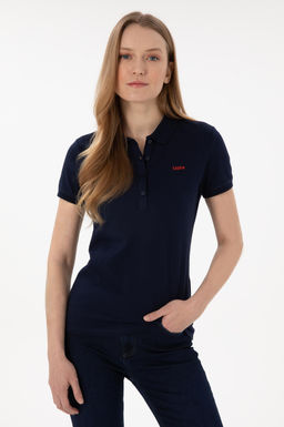 Kad_n Lacivert Basic Polo Yaka Ti__rt Sepette S_rpriz _ndirim