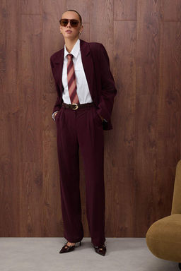 Ozel Koleksiyon Murdum Duz Paca/Straight Dokuma Yumusak Kumas Pantolon TWOAW26PL00123 - Trendyolmilla фото 2