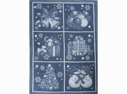 07с-39ЯК 50*70 Полотенце "Новогодние игрушки" цв. синий