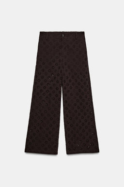 PANTAL?N CULOTTE BORDADOS PERFORADOS / Marr?n - Zara фото 7