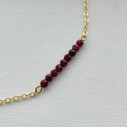 Колье на цепочке с Гранатом (Пироп) 46 см +