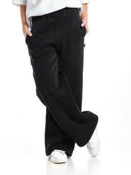 Брюки для девочки с карманами утепленные с начесом классические 22-7347 черный - Mini maxi фото 4