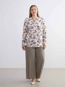 Ka??k Yaka ?i?ekli Bluz