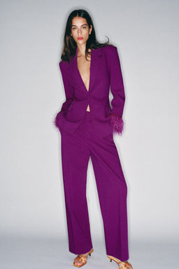 BLAZER HOMBRERAS PU?O PLUMAS / P?rpura
