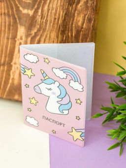 ОБЛОЖКА ДЛЯ ПАСПОРТА "Unicorn head", плотность 600 мкм