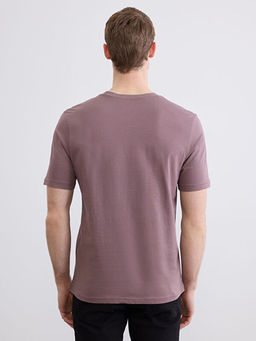 Bisiklet Yaka Bask?l? Penye Erkek Ti??rt